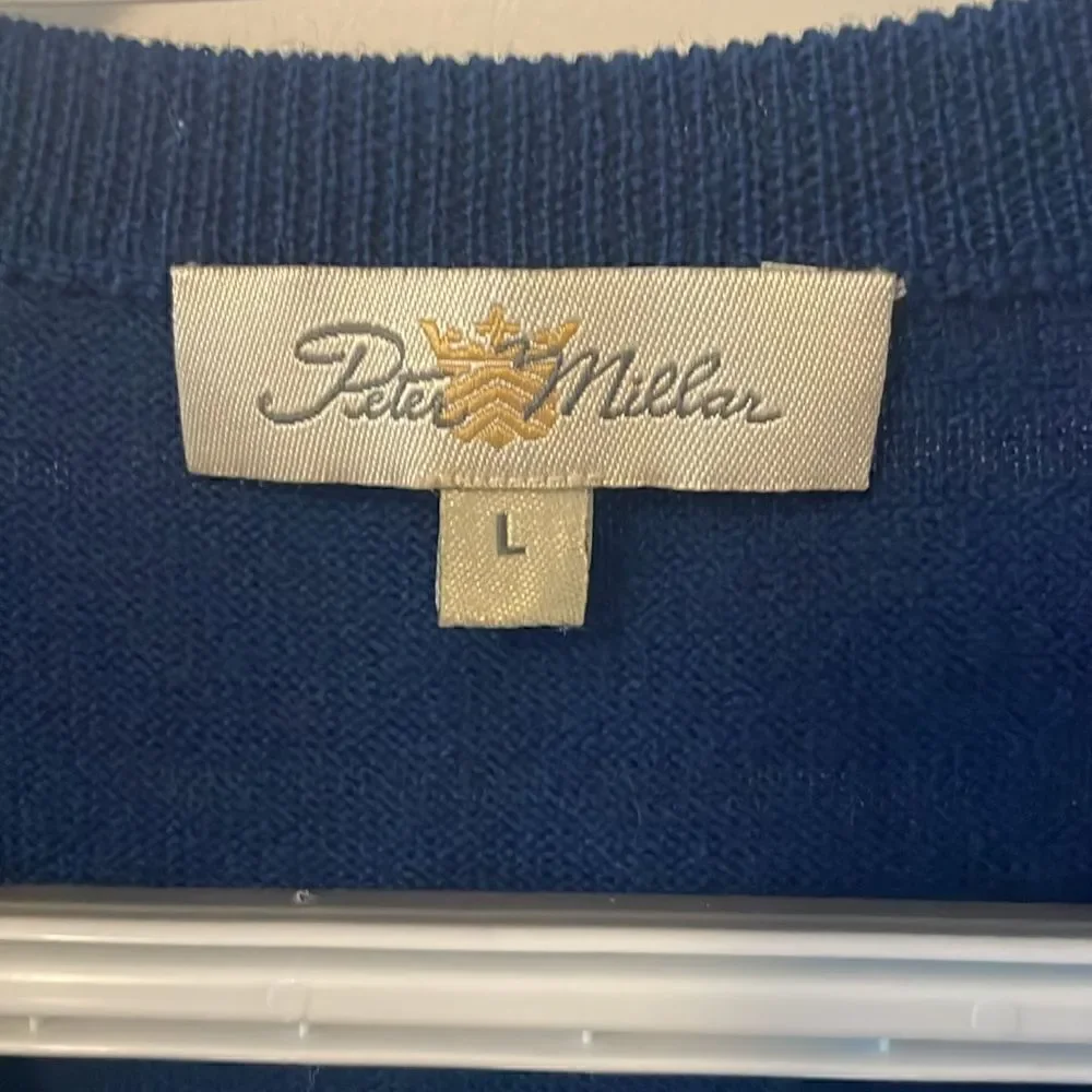 Peter Millar Shinnecock Blue V-neck Wool Vest